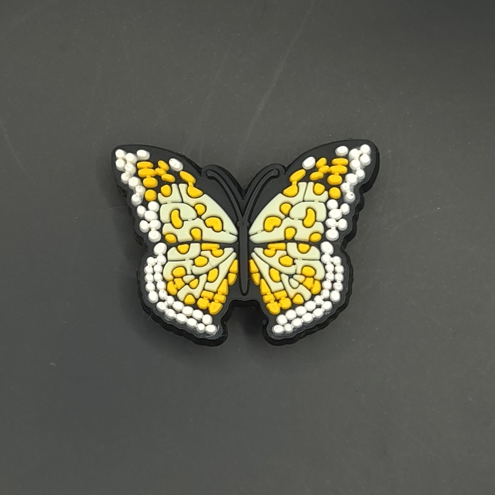(5/$15) Yellow Butterfly Croc Charm